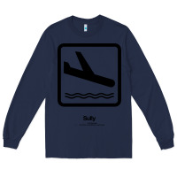 Navy sully movie silhouette Long Sleeve Tee - DesigneFamous