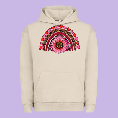 Valentine's Day Sunflower Rainbow Urban Hoodie Designed By Ranaportraitstore