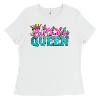 White birthday queen Ladies Tee - BundleAndBundleShop