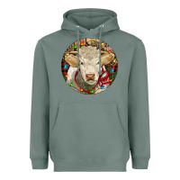 Sage Charolais Heifer Christmas Heavyweight Hoodie - RanaPortraitStore