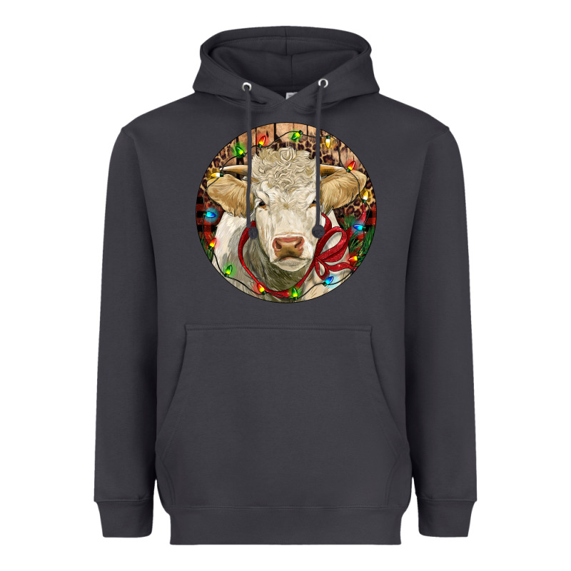 Charolais Heifer Christmas Heavyweight Hoodie by RanaPortraitStore | Teevron