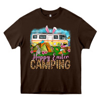 Chocolate Brown Happy Easter camping Heavy Core Tee - OliviaCreatesArt