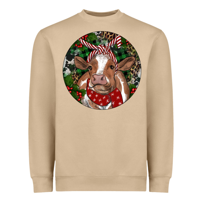 Brown Cow Christmas Heavyweight Sweatshirt by RanaPortraitStore | Teevron