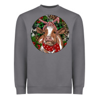 Storm Brown Cow Christmas Heavyweight Sweatshirt - RanaPortraitStore
