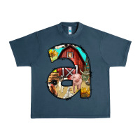 Midnight Navy farm life alphabet lowercase letters a Urban Heavy Tee - BundleAndBundleShop