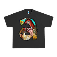 Pigment Black farm life alphabet lowercase letters a Urban Heavy Tee - BundleAndBundleShop
