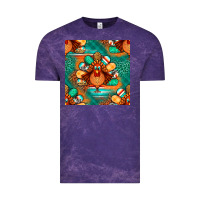 Cloud Purple thanksgiving  turkey seamless pattern Vintage Tee - BundleAndBundleShop