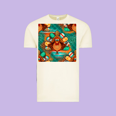 Thanksgiving  Turkey Seamless Pattern Vintage Tee Designed By Bundleandbundleshop