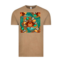 Vintage Coffee thanksgiving  turkey seamless pattern Vintage Tee - BundleAndBundleShop