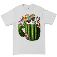 Dove Grey Day Of The Dead Mexican Cactus Premium Tee - FaDigitalArtStudio