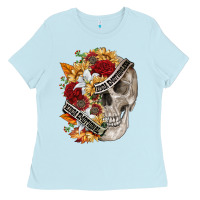 Baby Blue skull kinda emotionless kinda emotional Ladies Tee - FaDigitalArtStudio
