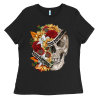 Black skull kinda emotionless kinda emotional Ladies Tee - FaDigitalArtStudio