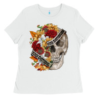 White skull kinda emotionless kinda emotional Ladies Tee - FaDigitalArtStudio