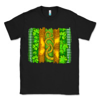 Black saint patricks horseshoe shamrock leopard glitter brushstroke Classic Tee - Artiststas