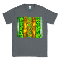 Charcoal Heather saint patricks horseshoe shamrock leopard glitter brushstroke Classic Tee - Artiststas