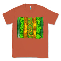 Copper saint patricks horseshoe shamrock leopard glitter brushstroke Classic Tee - Artiststas