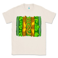 Natural saint patricks horseshoe shamrock leopard glitter brushstroke Classic Tee - Artiststas