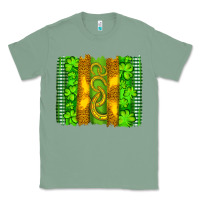 Sage saint patricks horseshoe shamrock leopard glitter brushstroke Classic Tee - Artiststas