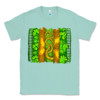 Seafoam saint patricks horseshoe shamrock leopard glitter brushstroke Classic Tee - Artiststas