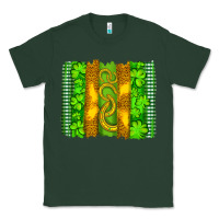 Sports Green saint patricks horseshoe shamrock leopard glitter brushstroke Classic Tee - Artiststas