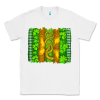 White saint patricks horseshoe shamrock leopard glitter brushstroke Classic Tee - Artiststas