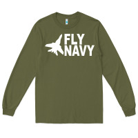 Army Green fly navy Long Sleeve Tee - DesigneFamous
