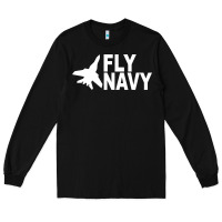 Black fly navy Long Sleeve Tee - DesigneFamous