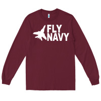Burgundy fly navy Long Sleeve Tee - DesigneFamous