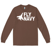 Chestnut fly navy Long Sleeve Tee - DesigneFamous