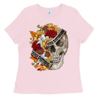 Bubblegum Pink skull kinda emotionless kinda emotional Ladies Tee - FaDigitalArtStudio