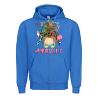 True Royal blonde messy bun nurse life Zipper Hoodie - RanaPortraitStore