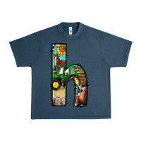 Midnight Navy farm life alphabet lowercase letters h Urban Heavy Tee - BundleAndBundleShop