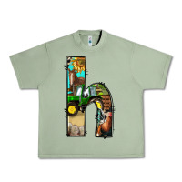 Oil Green farm life alphabet lowercase letters h Urban Heavy Tee - BundleAndBundleShop