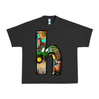 Pigment Black farm life alphabet lowercase letters h Urban Heavy Tee - BundleAndBundleShop
