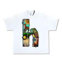 White farm life alphabet lowercase letters h Urban Heavy Tee - BundleAndBundleShop
