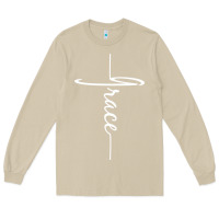 Mushroom grace   christian faith cross script baptism gift Long Sleeve Tee - DesigneFamous