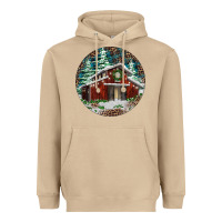 Mushroom Barn Christmas Heavyweight Hoodie - RanaPortraitStore