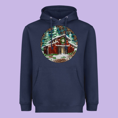 Barn Christmas Heavyweight Hoodie Designed By Ranaportraitstore