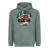 Sage Barn Christmas Heavyweight Hoodie - RanaPortraitStore