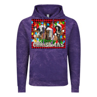 Cloud Purple Merry Christmas  With Goats Vintage Hoodie - LillyAllenDesigns