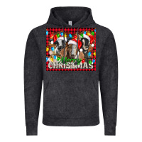Vintage Black Merry Christmas  With Goats Vintage Hoodie - LillyAllenDesigns