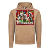 Vintage Coffee Merry Christmas  With Goats Vintage Hoodie - LillyAllenDesigns