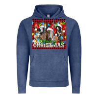 Vintage Denim Merry Christmas  With Goats Vintage Hoodie - LillyAllenDesigns