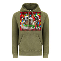 Vintage Olive Merry Christmas  With Goats Vintage Hoodie - LillyAllenDesigns