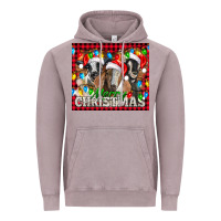 Vintage Zinc Merry Christmas  With Goats Vintage Hoodie - LillyAllenDesigns