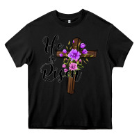 Black he is risen matthew 28 6 Heavy Core Tee - Jasminsmagicworld