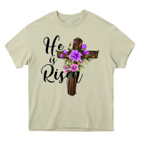 Mossy he is risen matthew 28 6 Heavy Core Tee - Jasminsmagicworld