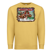 Antique Gold Christmas On The Farm Premium Sweatshirt - RanaPortraitStore