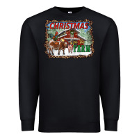 Black Christmas On The Farm Premium Sweatshirt - RanaPortraitStore