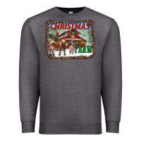 Charcoal Heather Christmas On The Farm Premium Sweatshirt - RanaPortraitStore